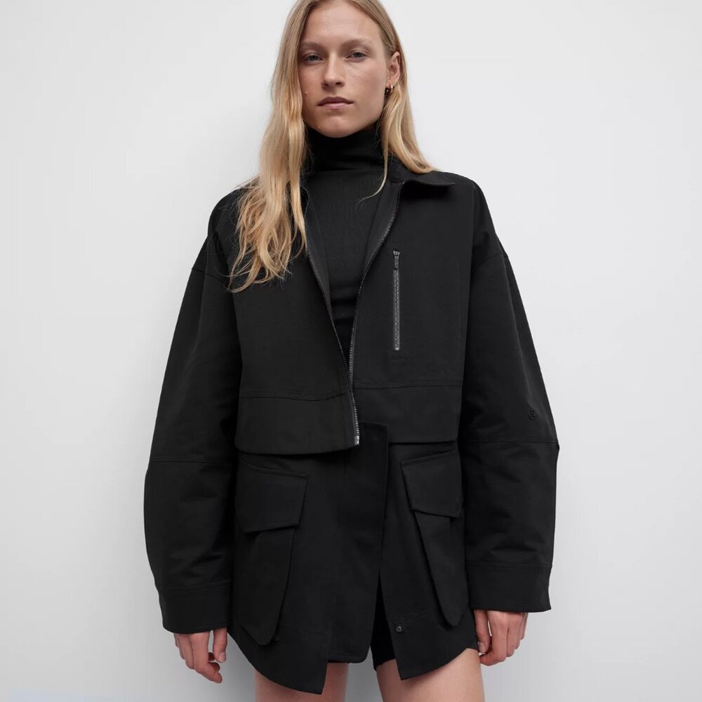 Lululemon‎ Women's Black Glyde 2-in-1 Adaptable Cargo Jacket Size M